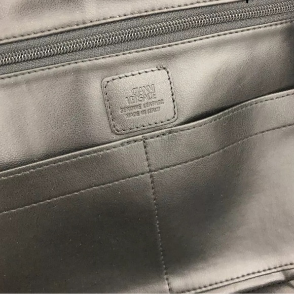 GIANNI VERSACE Medusa Nylon/leather Hand Bag Black - Picture 10 of 10